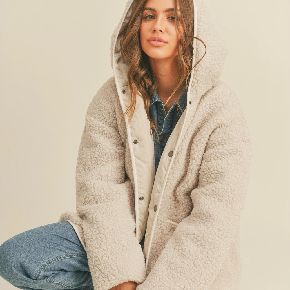 17. Women’s Quilted Reversible Teddy Sherpa Two Way Jacket NWT